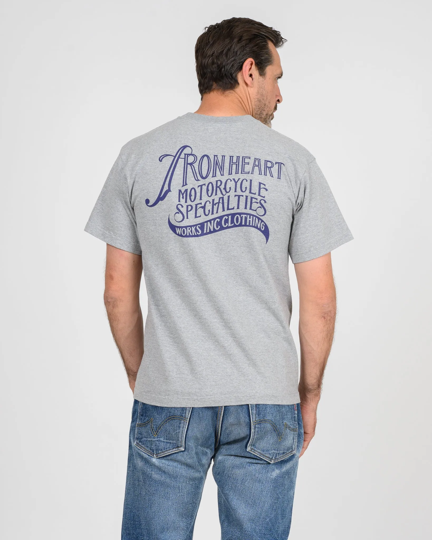7.5oz Printed Loopwheel Crew Neck T-Shirt - Grey sold by Iron Heart product image thumbnail 2