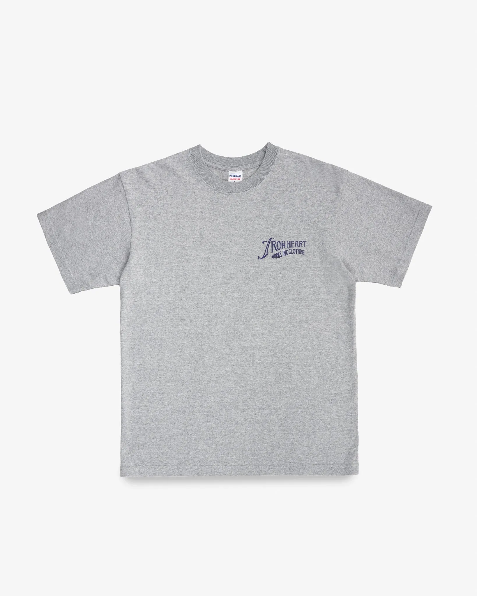 7.5oz Printed Loopwheel Crew Neck T-Shirt - Grey sold by Iron Heart