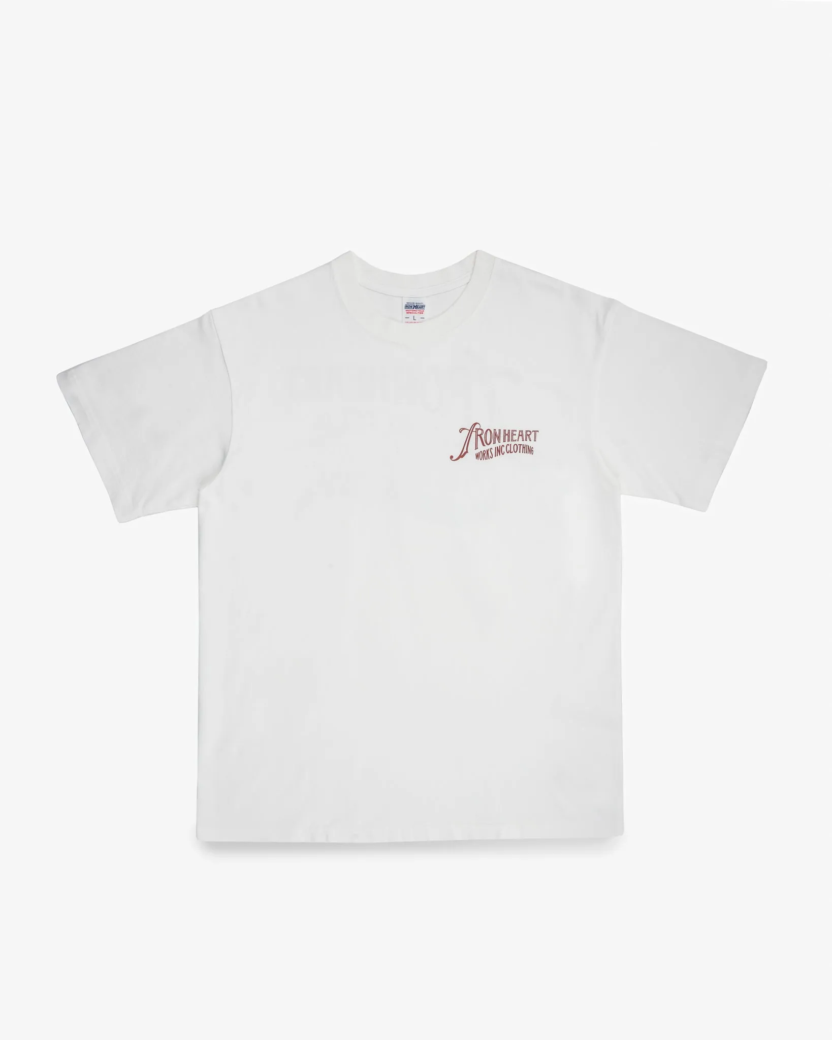 7.5oz Printed Loopwheel Crew Neck T-Shirt - White sold by Iron Heart