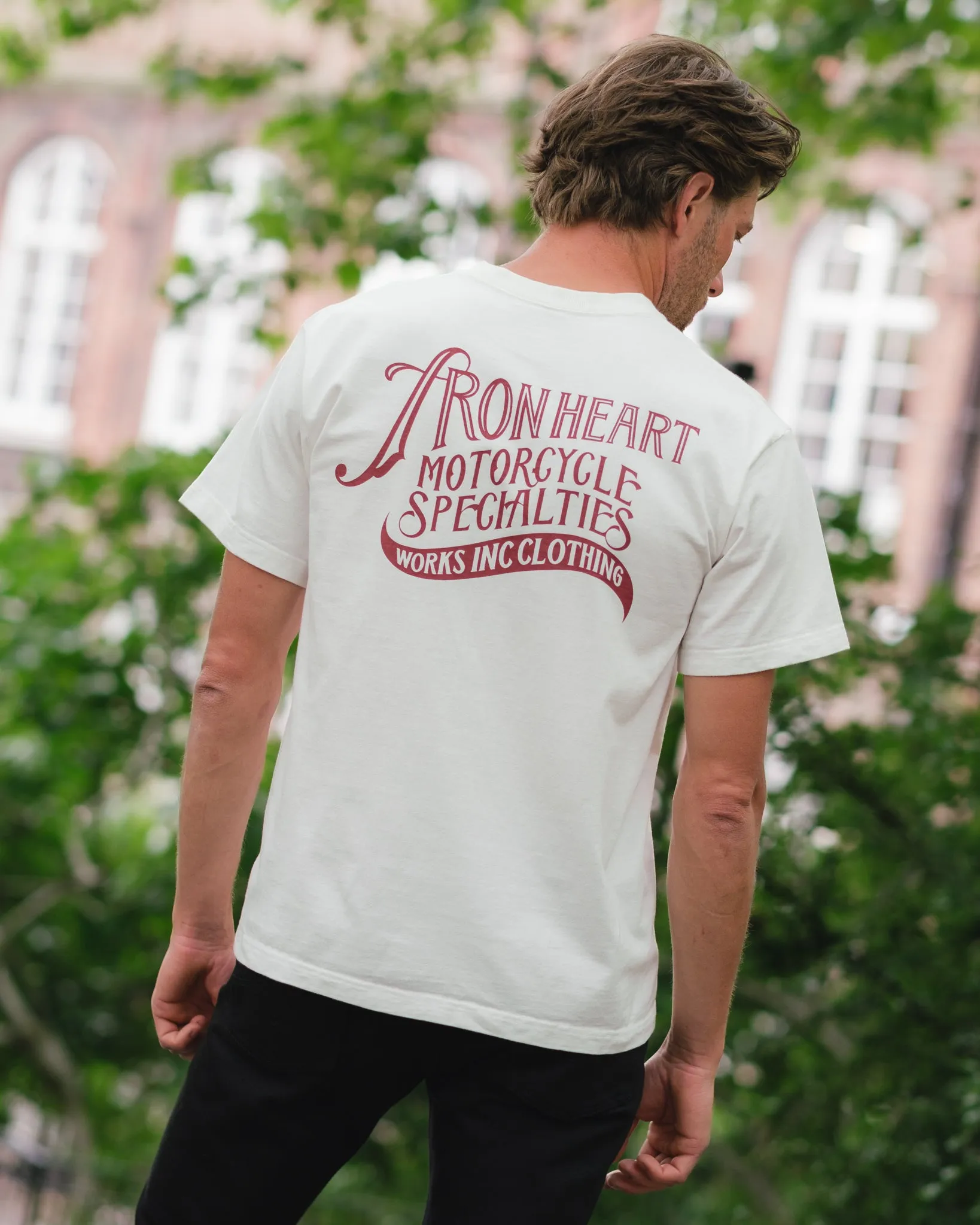 7.5oz Printed Loopwheel Crew Neck T-Shirt - White sold by Iron Heart product image thumbnail 4