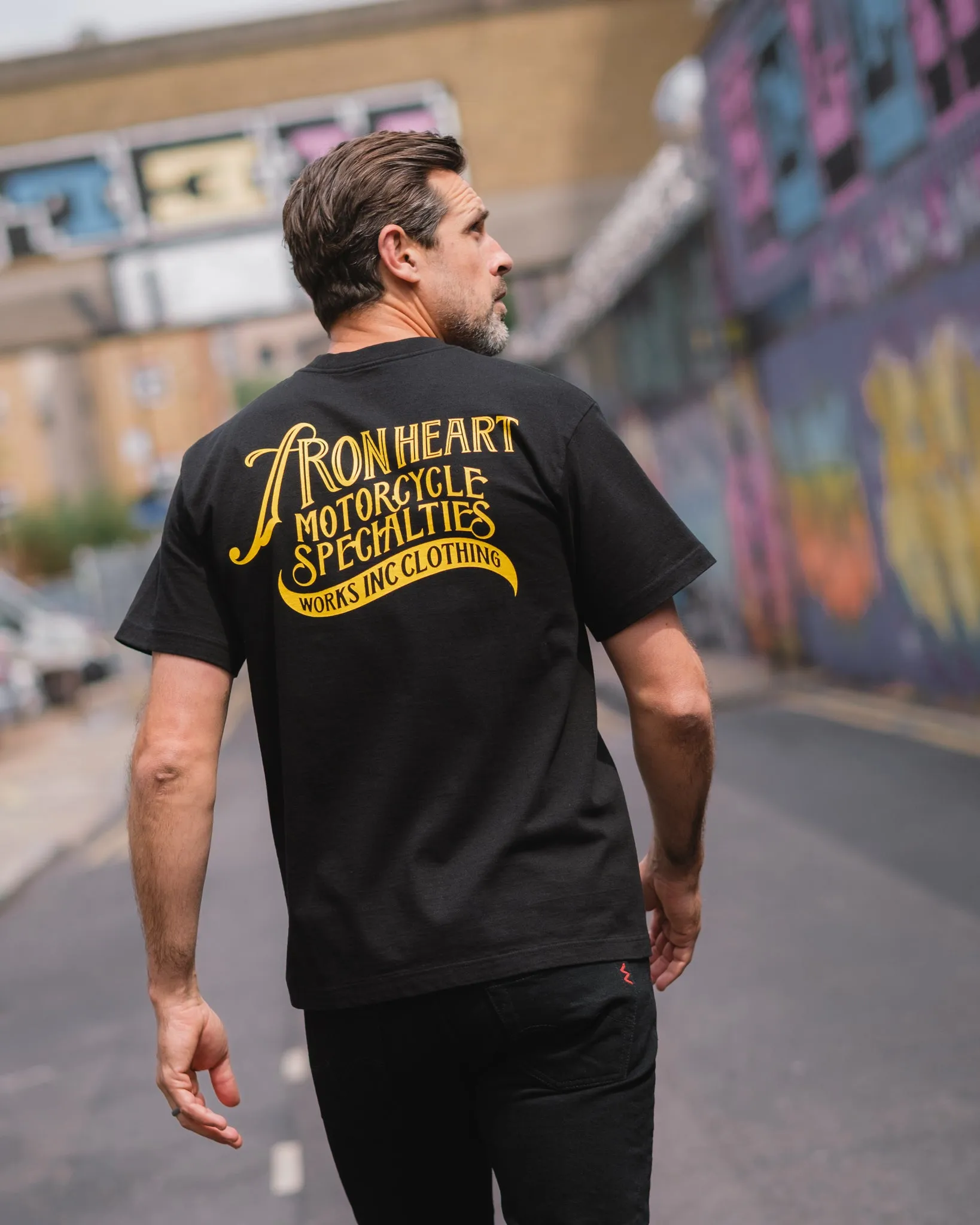 7.5oz Printed Loopwheel Crew Neck T-Shirt - Black sold by Iron Heart product image thumbnail 4