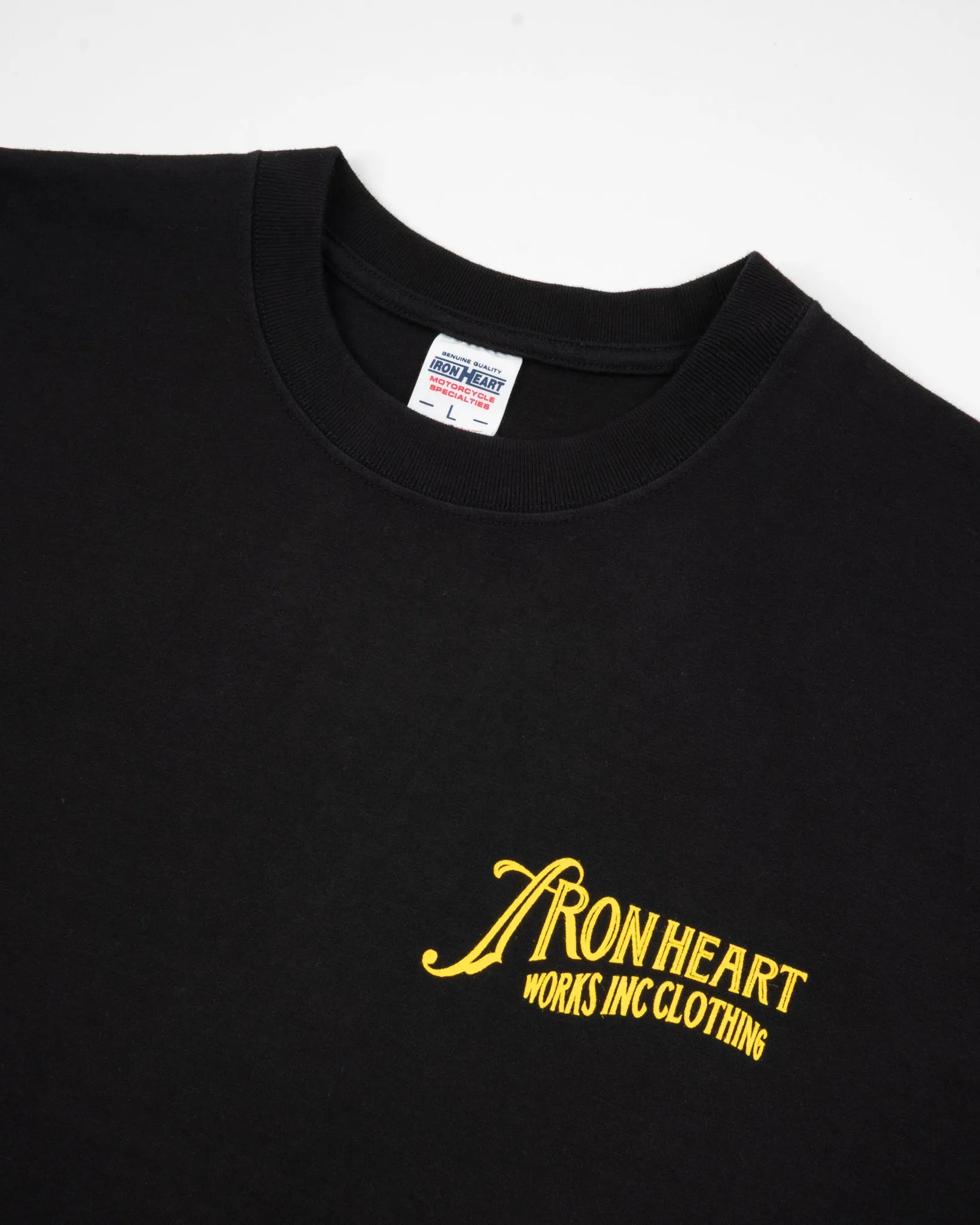 7.5oz Printed Loopwheel Crew Neck T-Shirt - Black sold by Iron Heart product image thumbnail 5