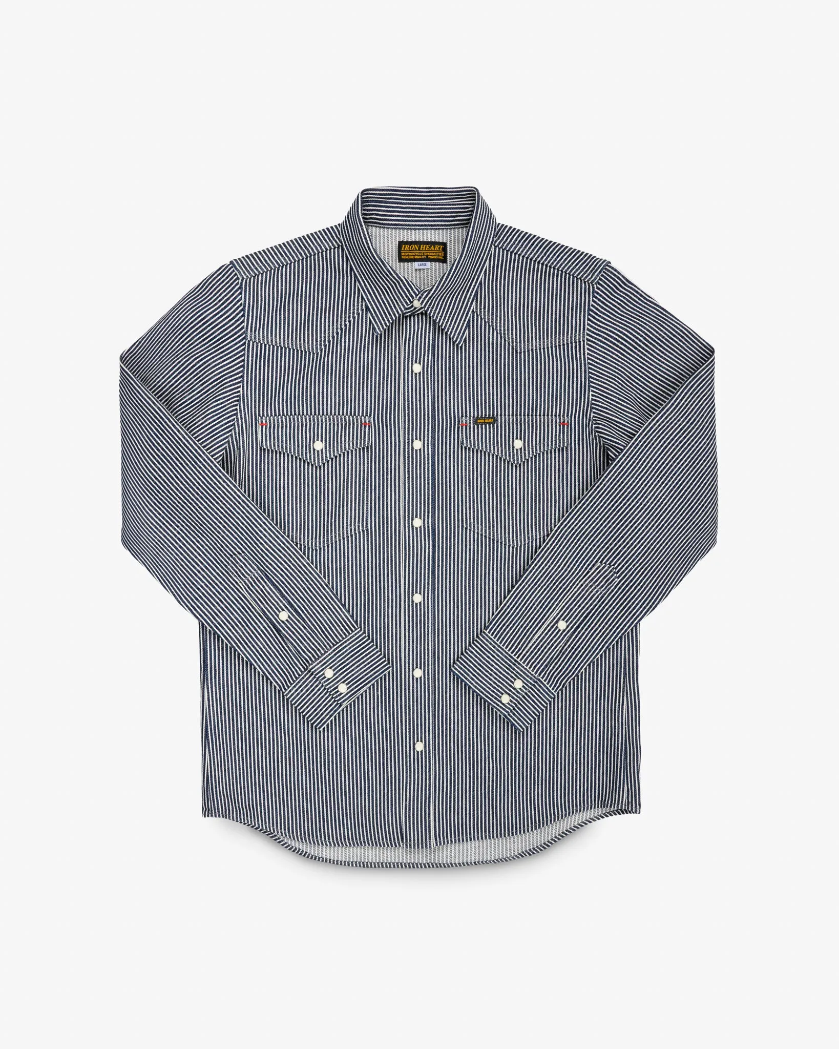 12oz Hickory Stripe Western Shirt - Indigo sold by Iron Heart