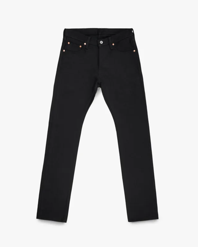 21oz Selvedge Denim Slim Cut Jeans - Superblack Non-Fade sold by Iron Heart