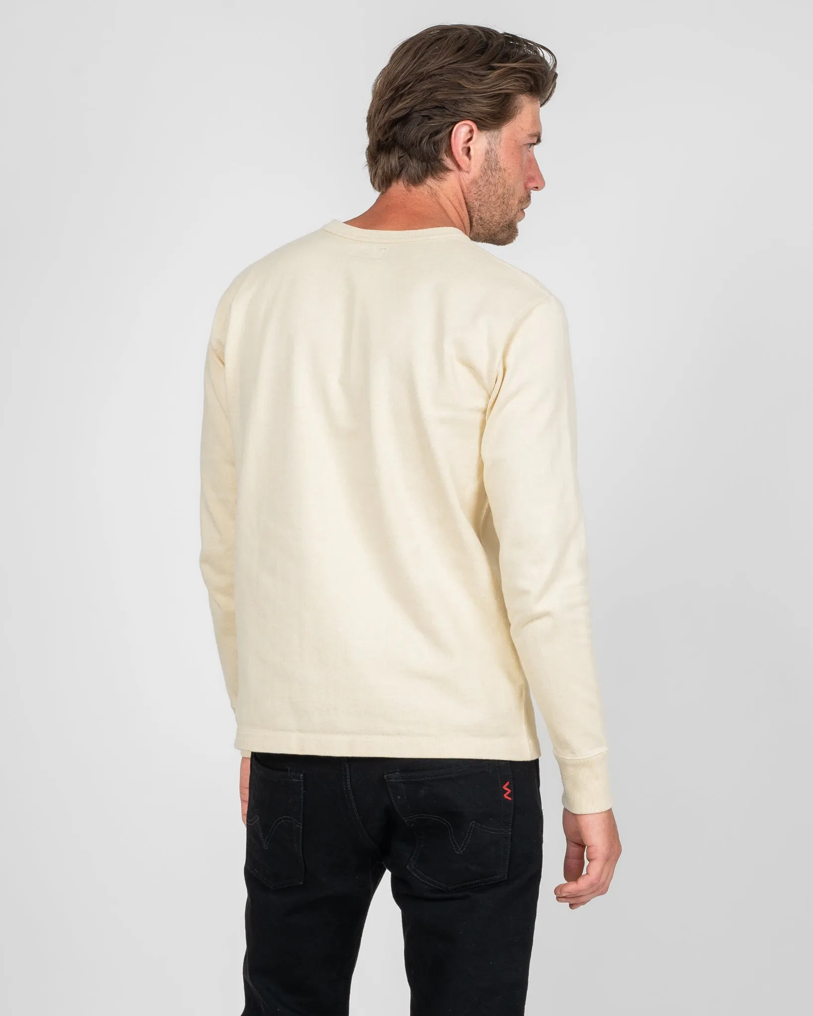 11oz Cotton Knit Long Sleeved Crew Neck Sweater - Cream sold by Iron Heart product image thumbnail 3