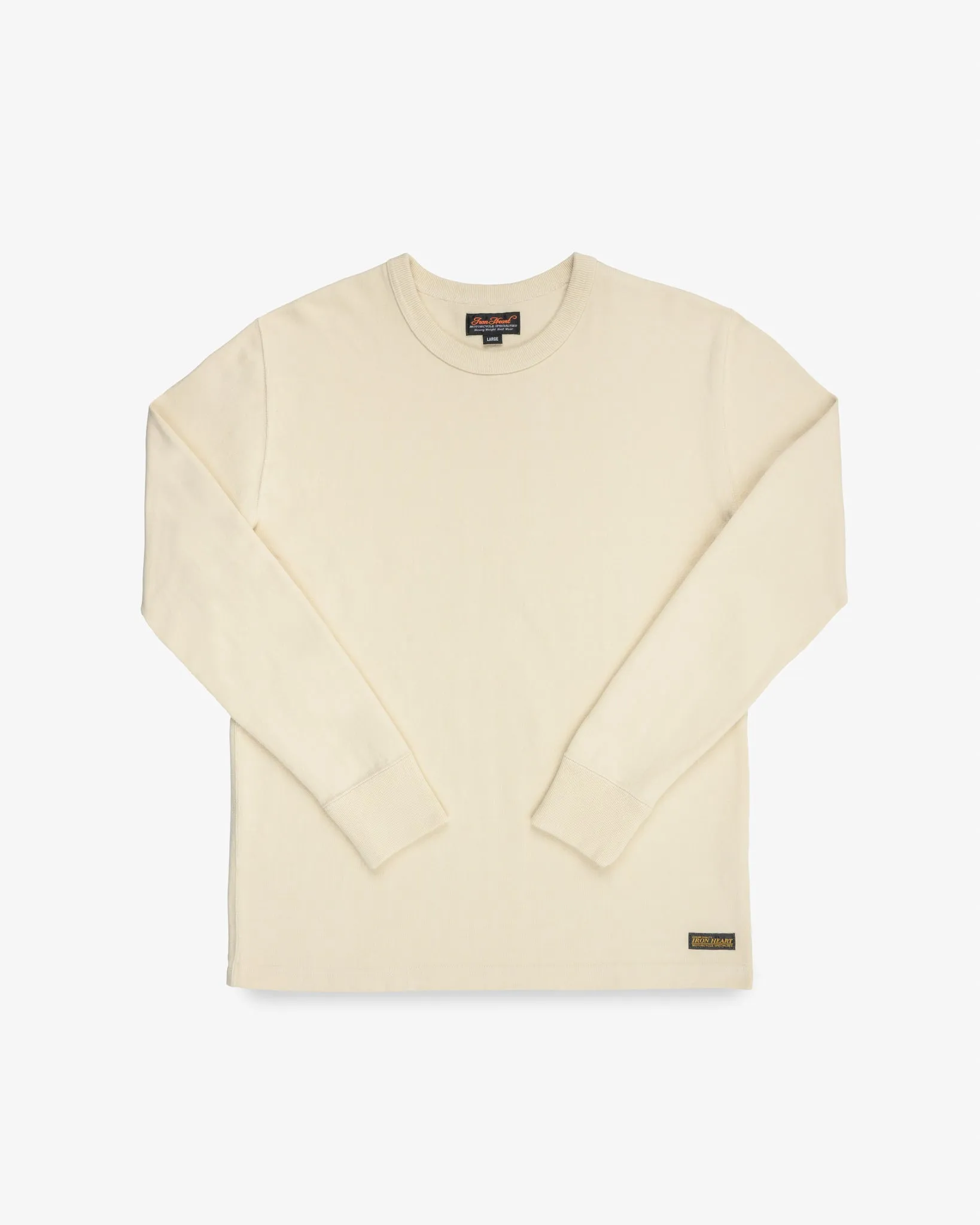 11oz Cotton Knit Long Sleeved Crew Neck Sweater - Cream sold by Iron Heart