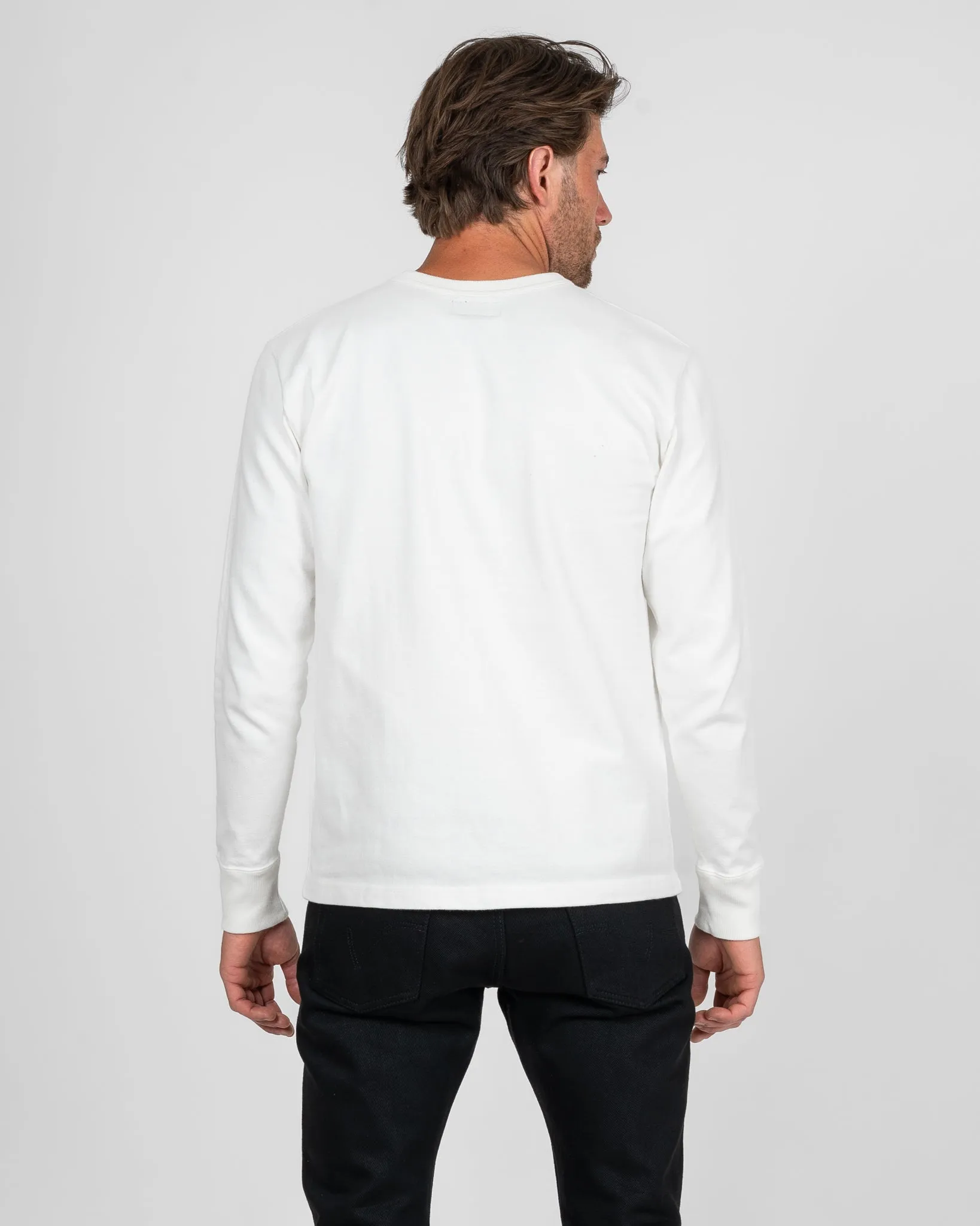 11oz Cotton Knit Long Sleeved Crew Neck Sweater - White sold by Iron Heart product image thumbnail 3