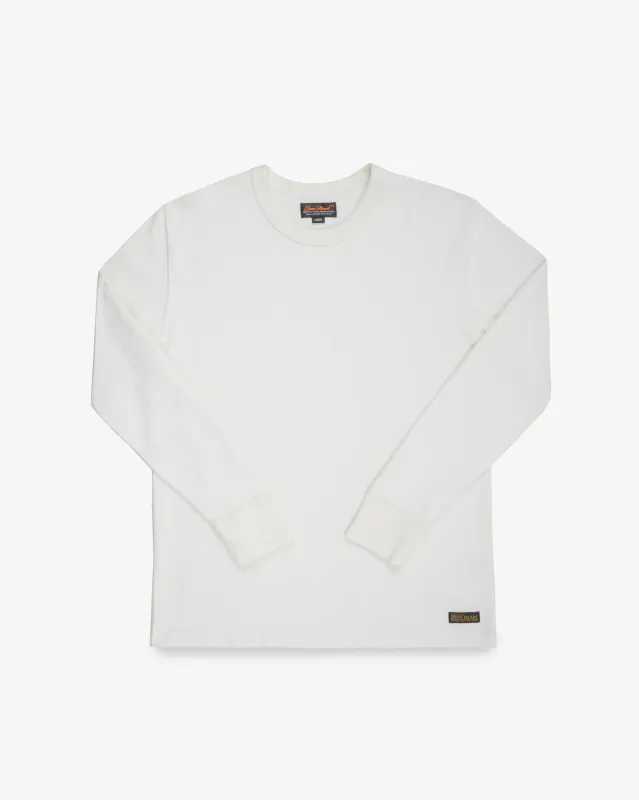 11oz Cotton Knit Long Sleeved Crew Neck Sweater - White sold by Iron Heart