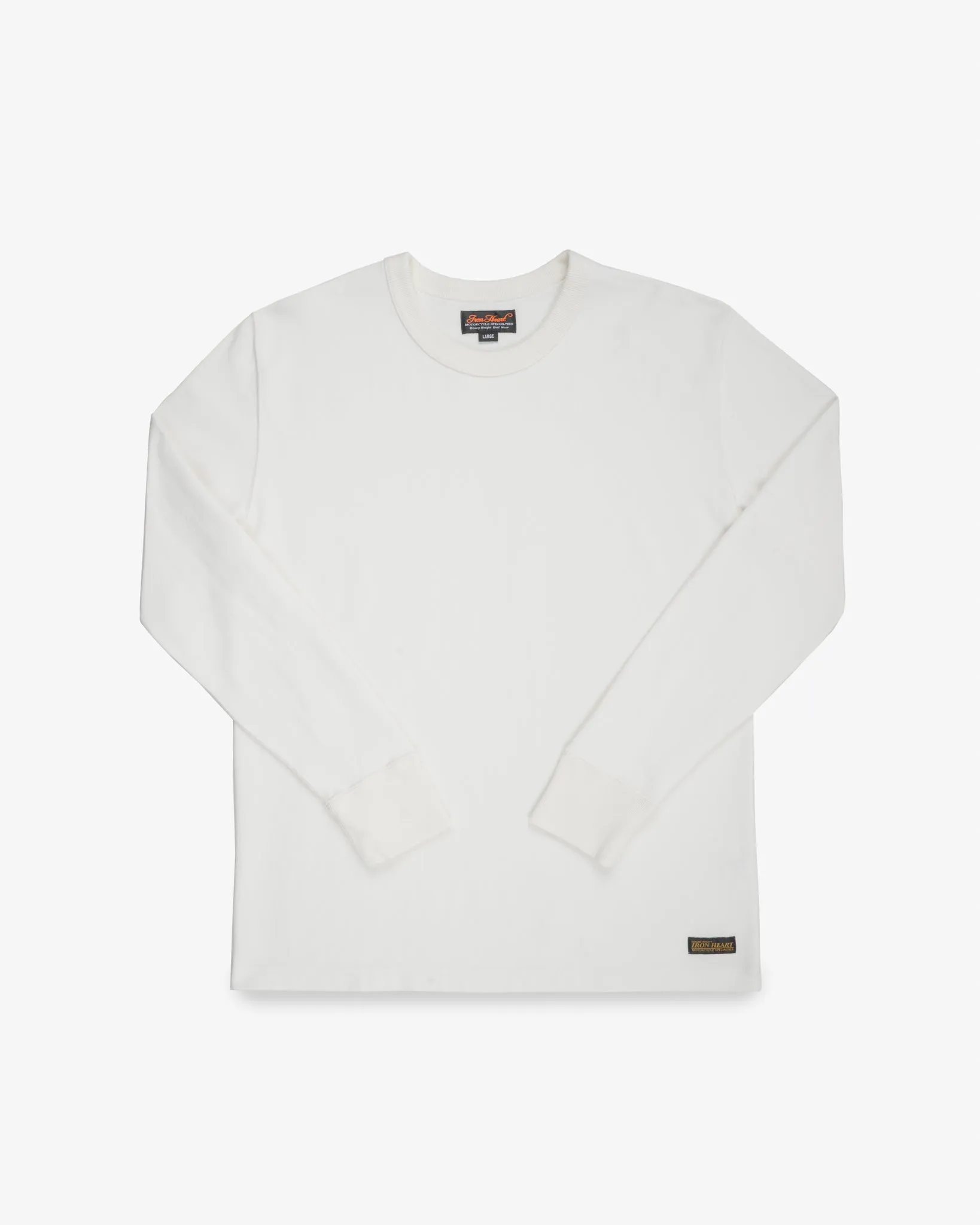 11oz Cotton Knit Long Sleeved Crew Neck Sweater - White sold by Iron Heart