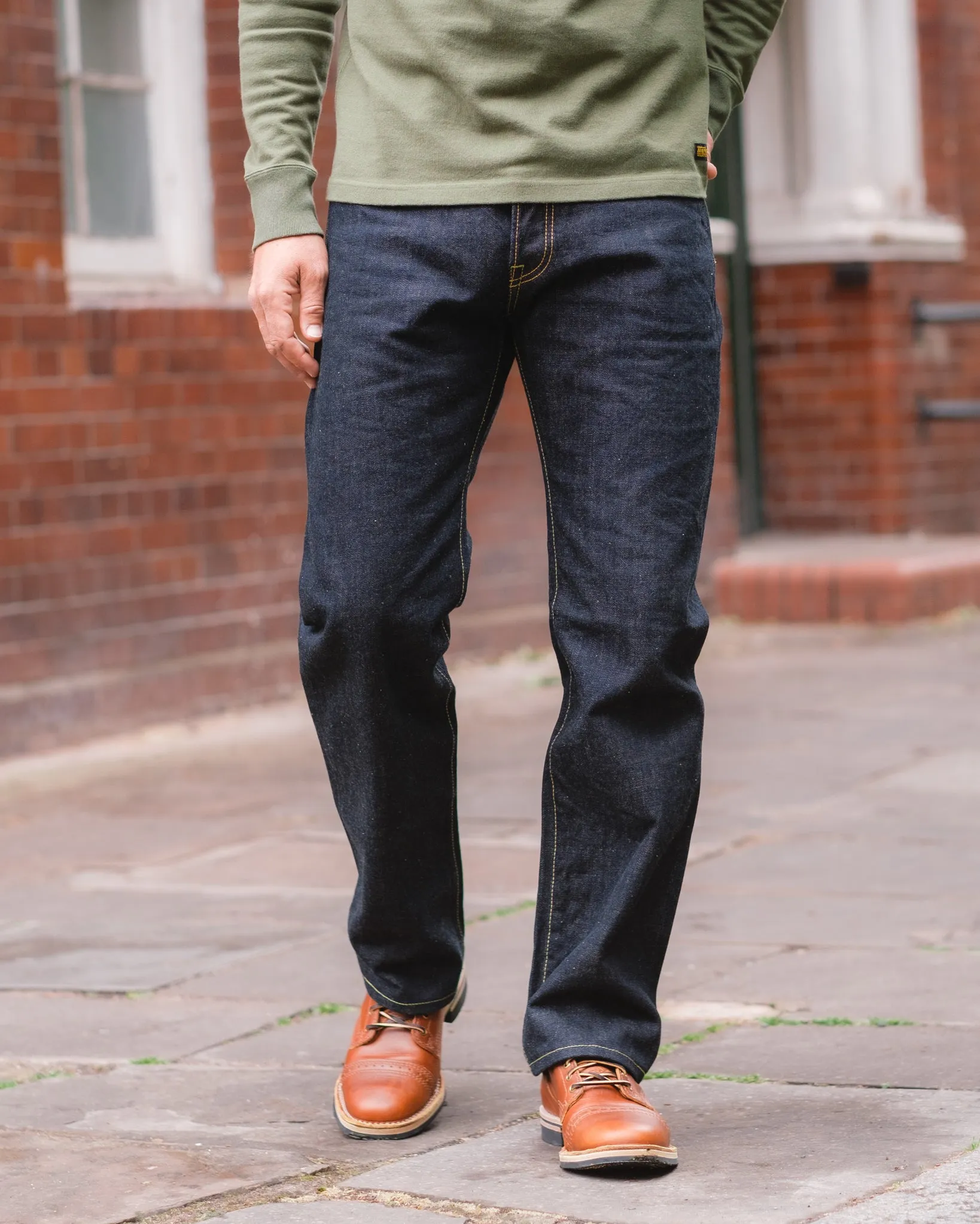 17oz Selvedge Denim Straight Cut Jeans - Natural Indigo sold by Iron Heart product image thumbnail 4