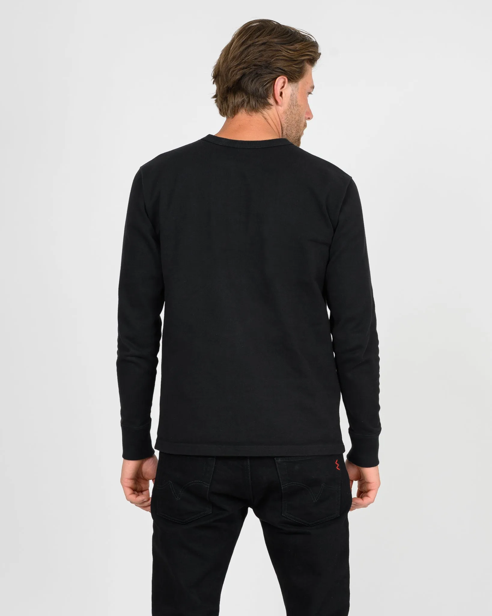 11oz Cotton Knit Long Sleeved Crew Neck Sweater - Black sold by Iron Heart product image thumbnail 3