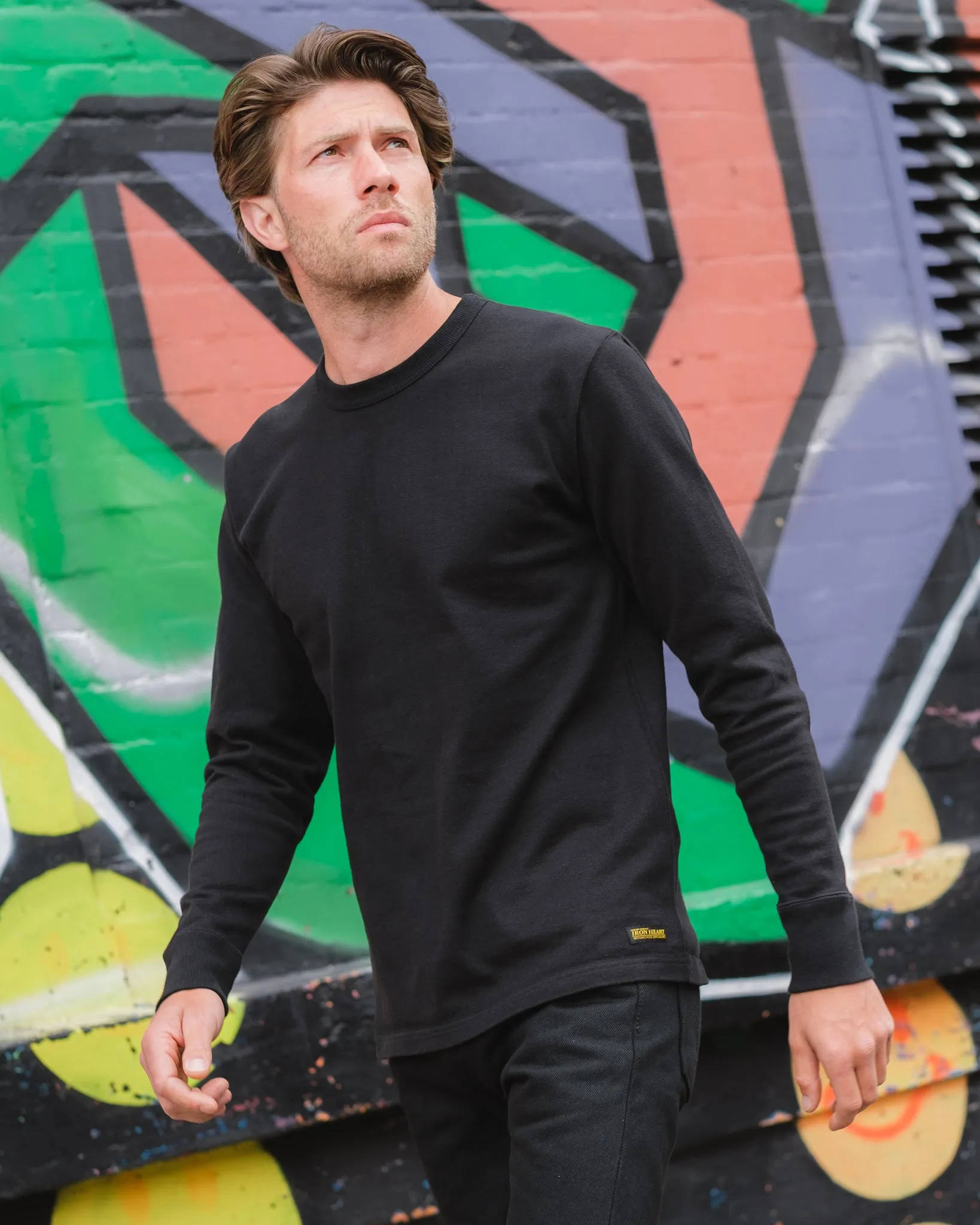 11oz Cotton Knit Long Sleeved Crew Neck Sweater - Black sold by Iron Heart product image thumbnail 4