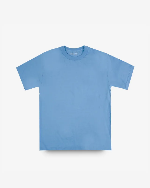 UTILITEES - 5.5oz Loopwheel Crew Neck T-Shirt - Light Blue sold by Iron Heart