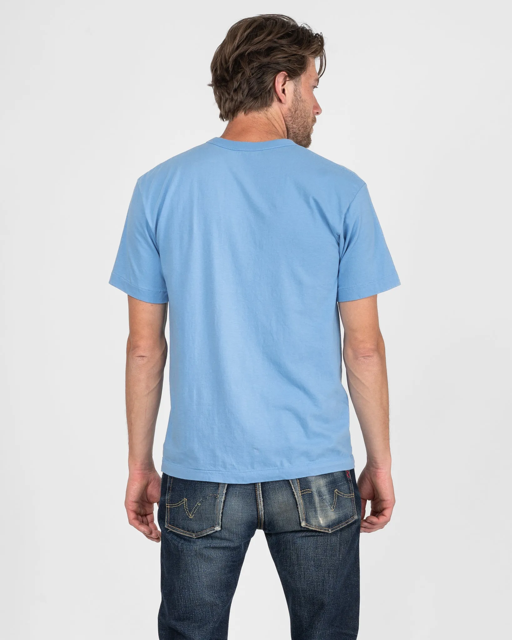 UTILITEES - 5.5oz Loopwheel Crew Neck T-Shirt - Light Blue sold by Iron Heart product image thumbnail 3