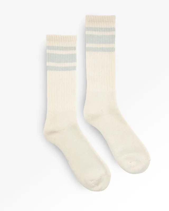 Decka Showatabé Organic '80s Skater Socks - Ecru x Blue sold by Iron Heart