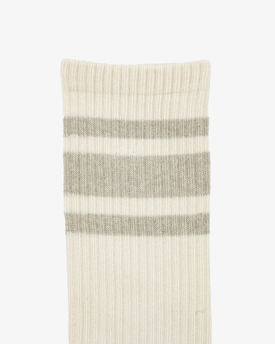 Decka Showatabé Organic '80s Skater Socks - Ecru x Grey sold by Iron Heart product image thumbnail 2