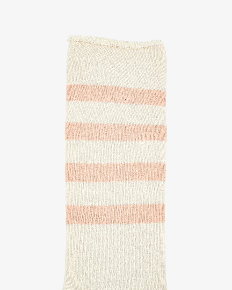 Decka Showatabé Organic Striped Pile Socks - Ecru x Orange sold by Iron Heart product image thumbnail 2