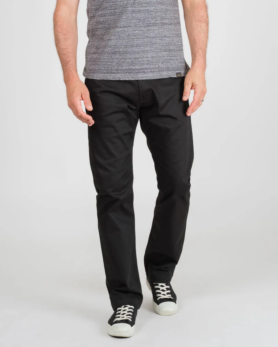 9oz Mercerised Selvedge Cotton Relaxed Tapered Cut Chinos - Black sold by Iron Heart product image thumbnail 2