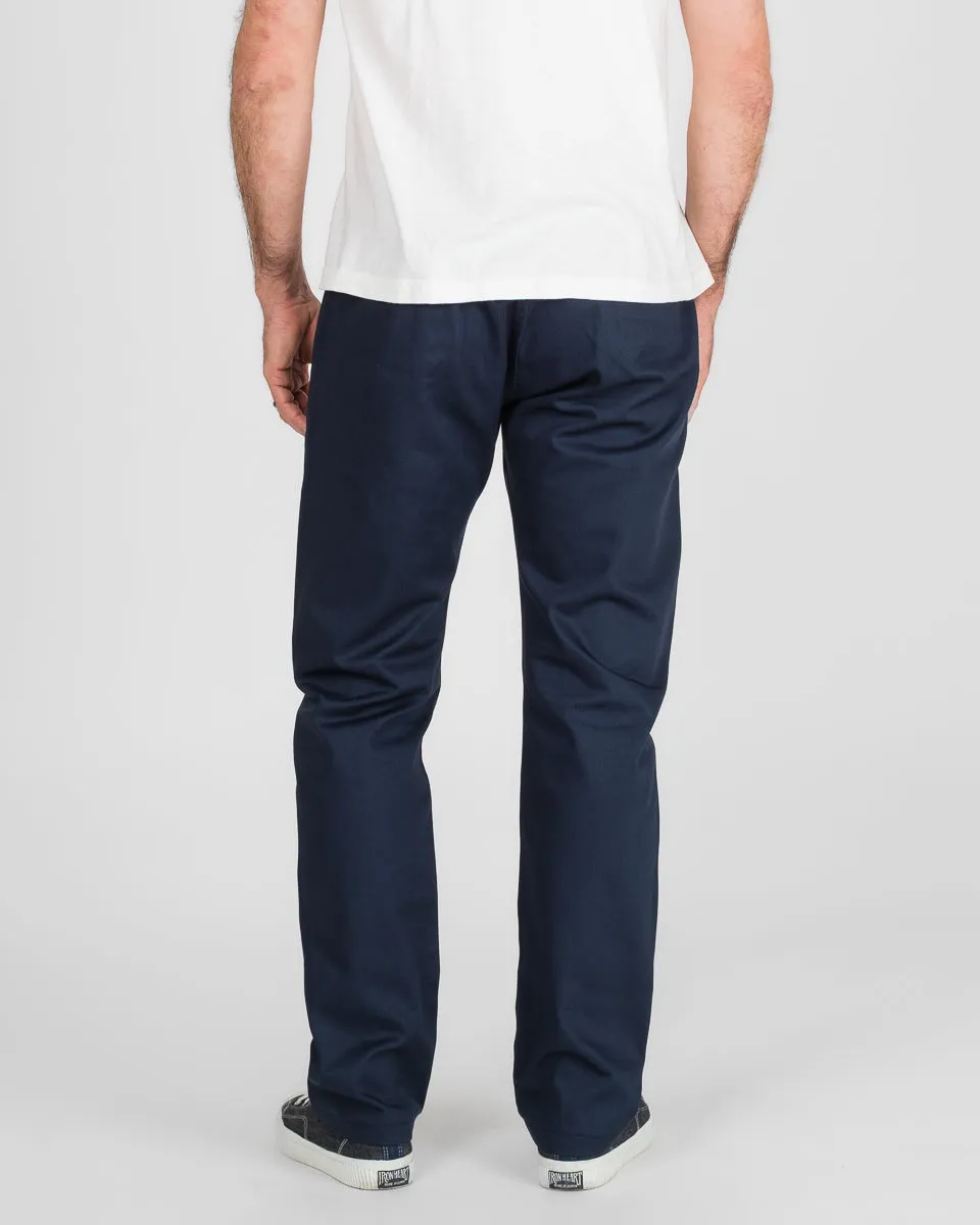 9oz Mercerised Selvedge Cotton Relaxed Tapered Cut Chinos - Navy sold by Iron Heart product image thumbnail 3