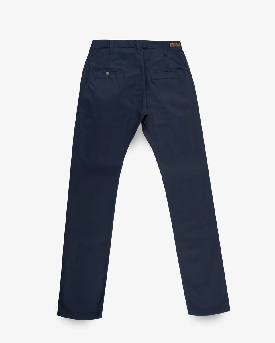 9oz Mercerised Selvedge Cotton Relaxed Tapered Cut Chinos - Navy sold by Iron Heart product image thumbnail 5