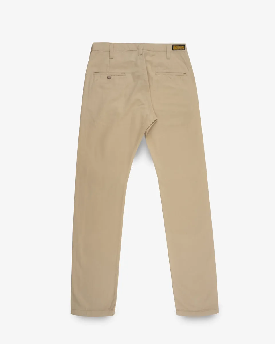 9oz Mercerised Selvedge Cotton Relaxed Tapered Cut Chinos - Khaki sold by Iron Heart product image thumbnail 4