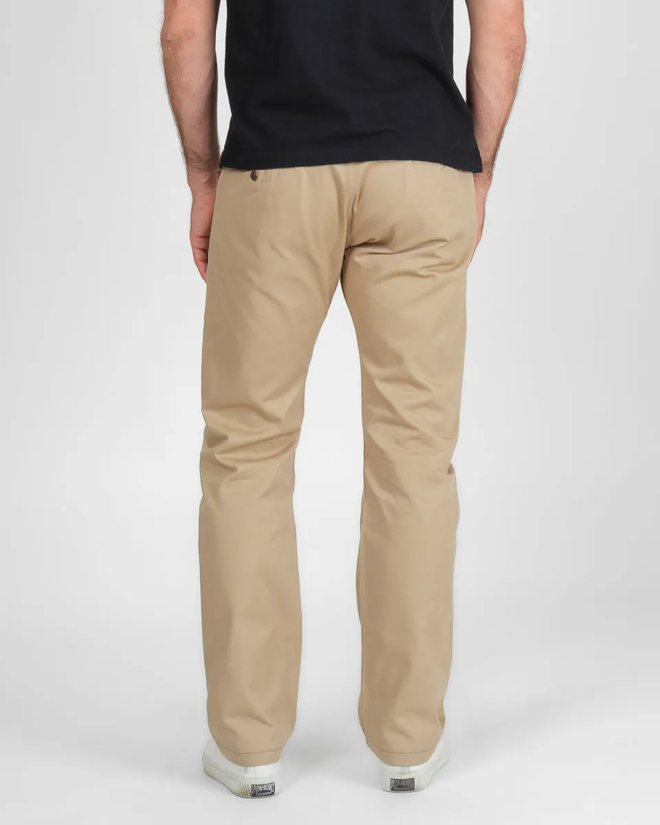9oz Mercerised Selvedge Cotton Relaxed Tapered Cut Chinos - Khaki sold by Iron Heart product image thumbnail 5