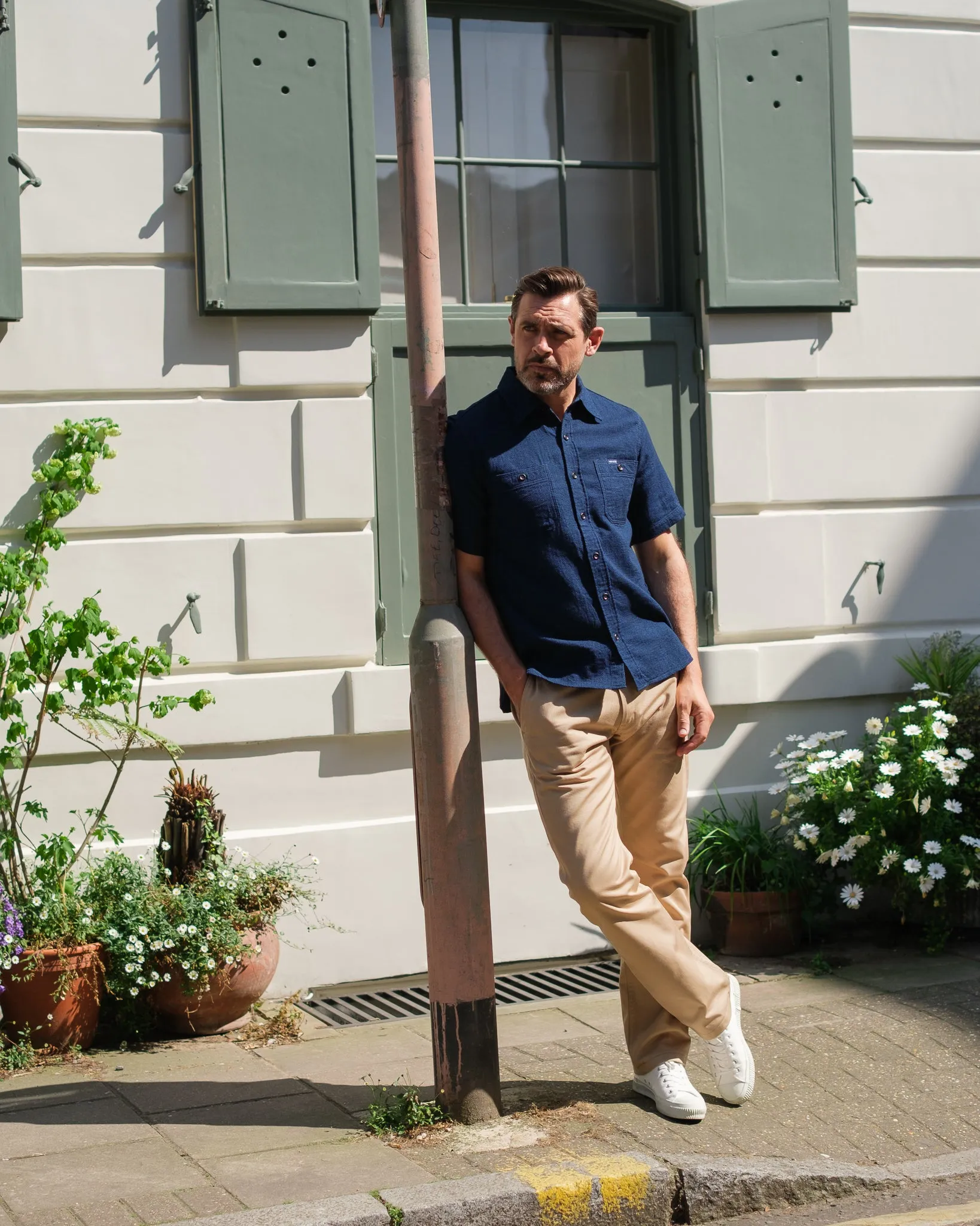 9oz Mercerised Selvedge Cotton Relaxed Tapered Cut Chinos - Khaki sold by Iron Heart product image thumbnail 3