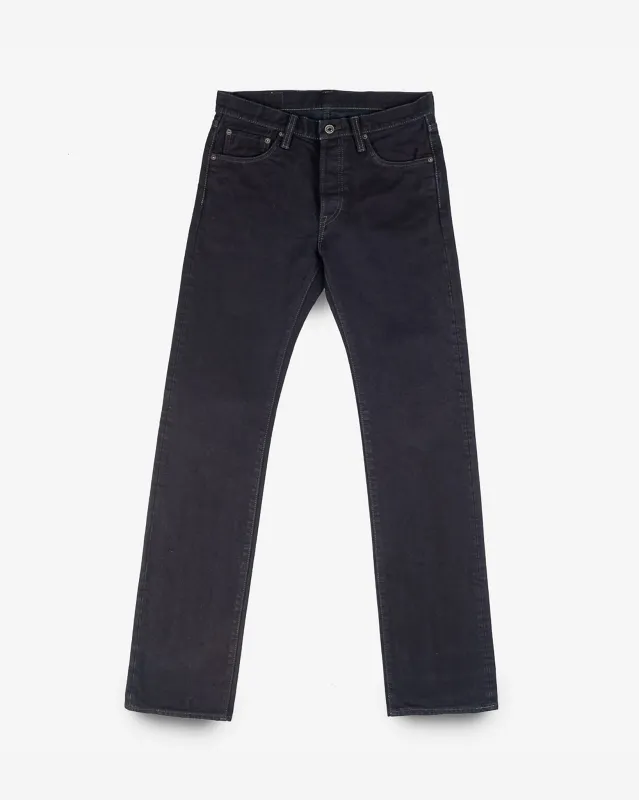 14oz Selvedge Denim Slim Straight Cut Jeans - Indigo Overdyed Black sold by Iron Heart