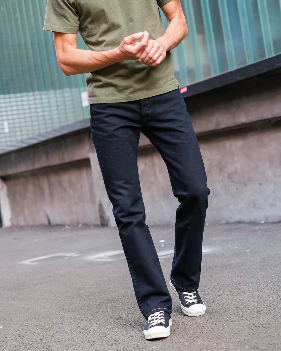 14oz Selvedge Denim Slim Straight Cut Jeans - Indigo Overdyed Black sold by Iron Heart product image thumbnail 3