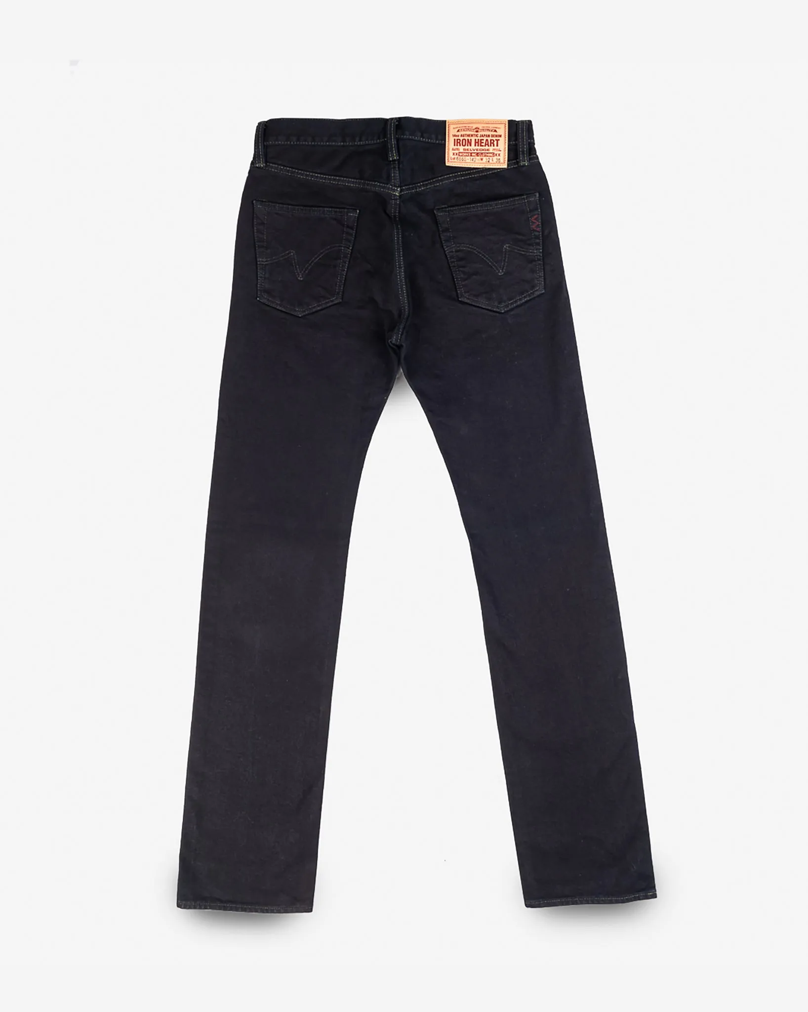 14oz Selvedge Denim Slim Straight Cut Jeans - Indigo Overdyed Black sold by Iron Heart product image thumbnail 5