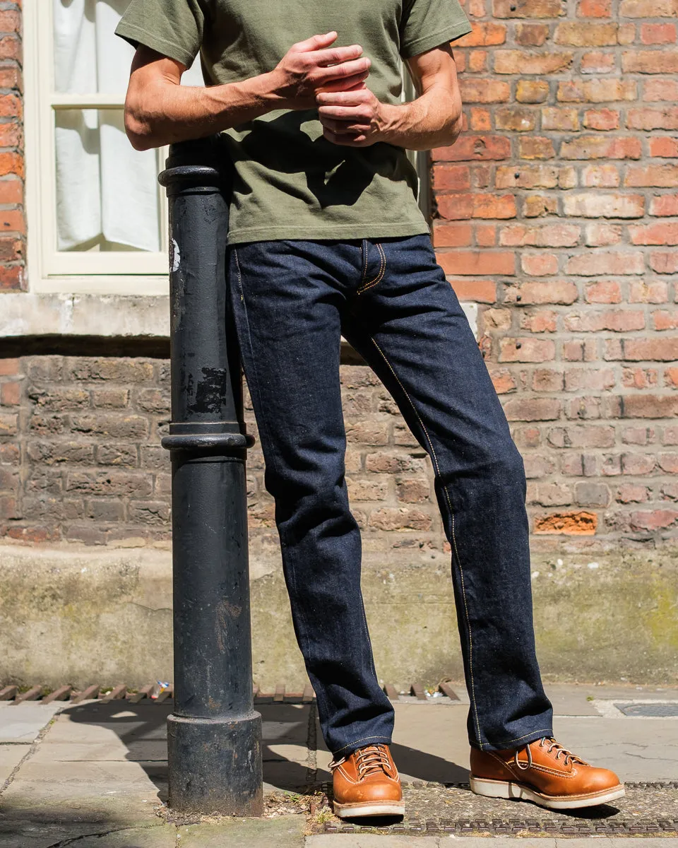 17oz Selvedge Denim Slim Straight Cut Jeans - Natural Indigo sold by Iron Heart product image thumbnail 3
