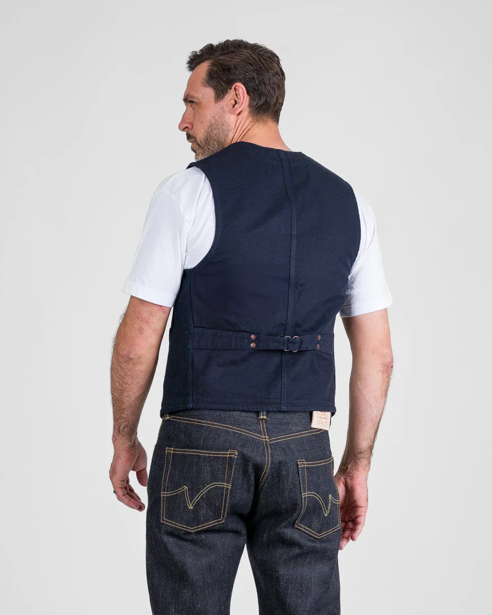 14oz Sashiko Dobby Cloth / Duck Work Vest - Indigo sold by Iron Heart product image thumbnail 3