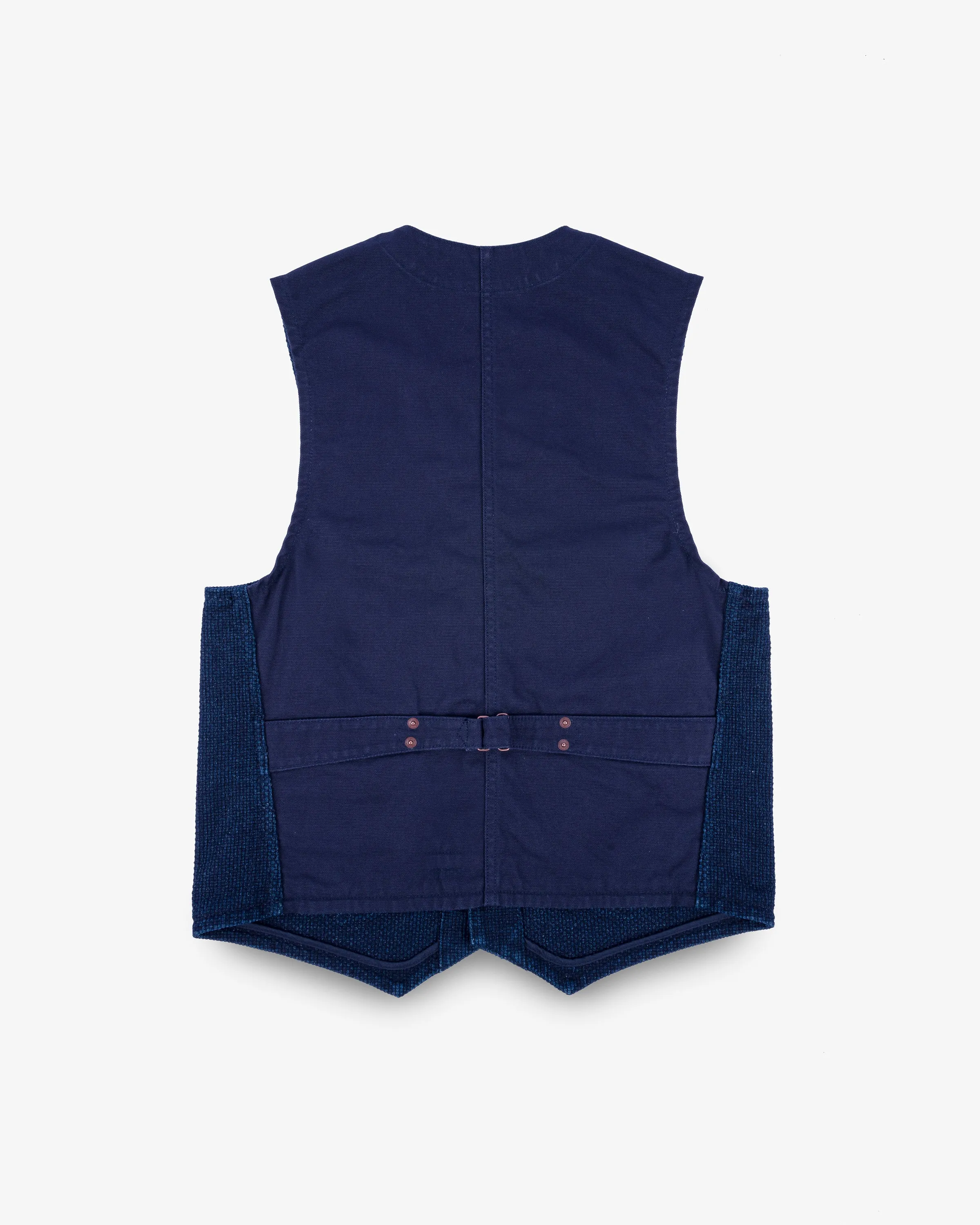 14oz Sashiko Dobby Cloth / Duck Work Vest - Indigo sold by Iron Heart product image thumbnail 5