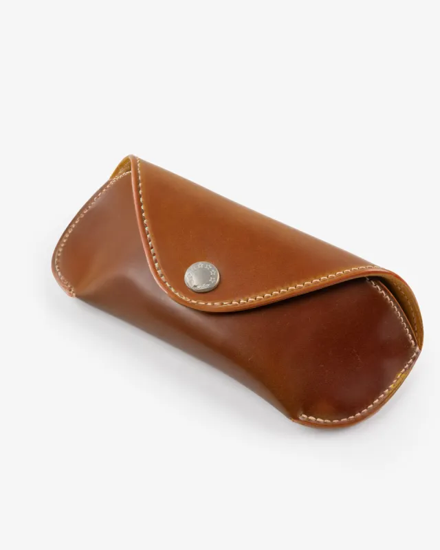 Gizemo Leathers Shell Cordovan Glasses Case - Camel sold by Iron Heart