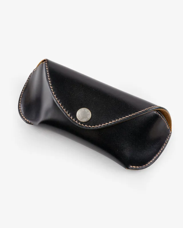 Gizemo Leathers Shell Cordovan Glasses Case - Black sold by Iron Heart