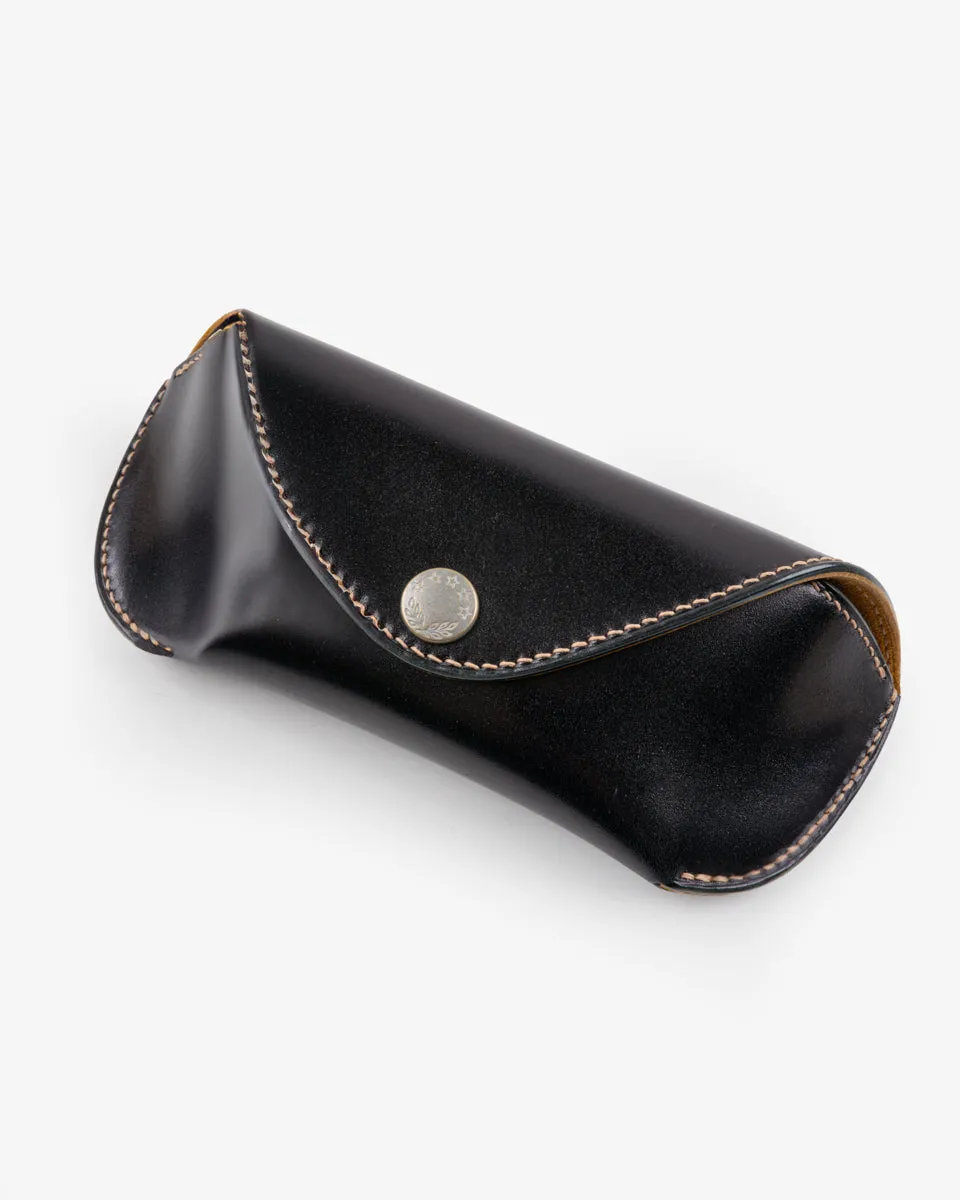 Gizemo Leathers Shell Cordovan Glasses Case - Black sold by Iron Heart