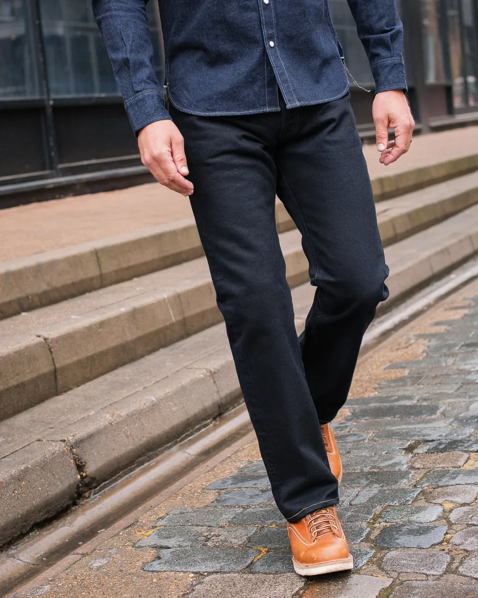 14oz Selvedge Denim Straight Cut Jeans - Indigo Overdyed Black sold by Iron Heart product image thumbnail 4