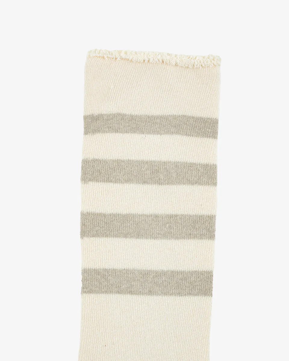 Decka Showatabé Organic Striped Pile Socks - Ecru x Grey sold by Iron Heart product image thumbnail 2