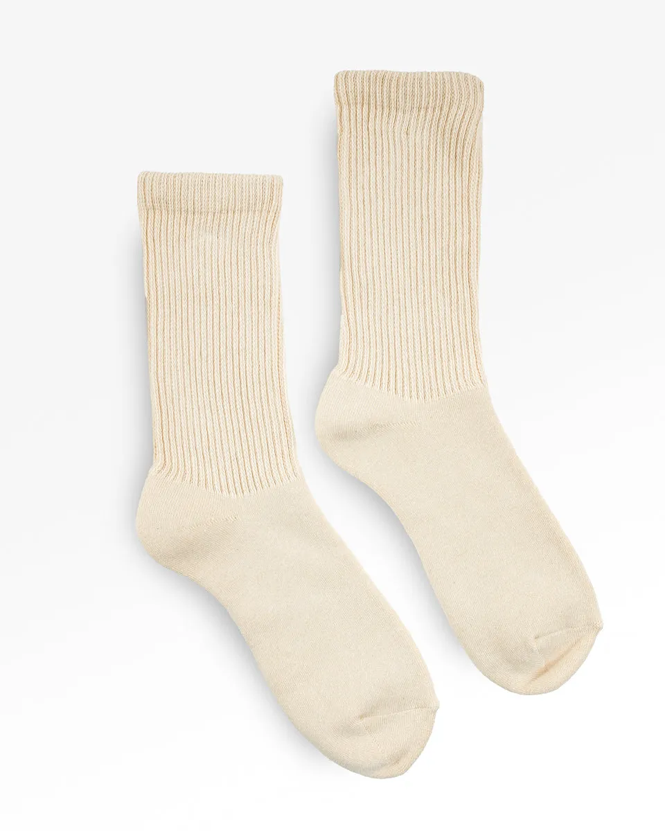 Decka Showatabé Organic Pile Socks - Ivory sold by Iron Heart