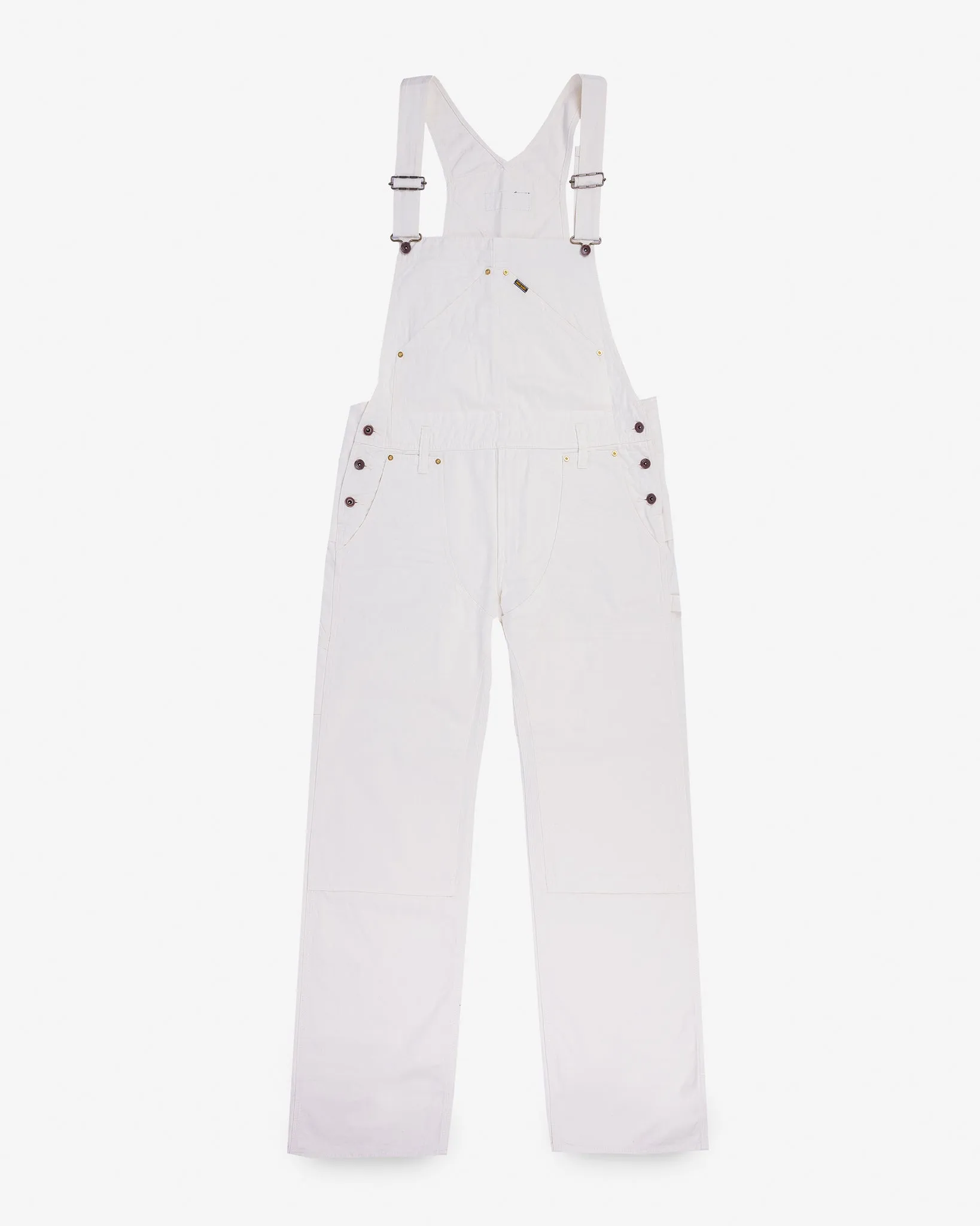 10.5oz Herringbone Double Knee Overalls - White sold by Iron Heart