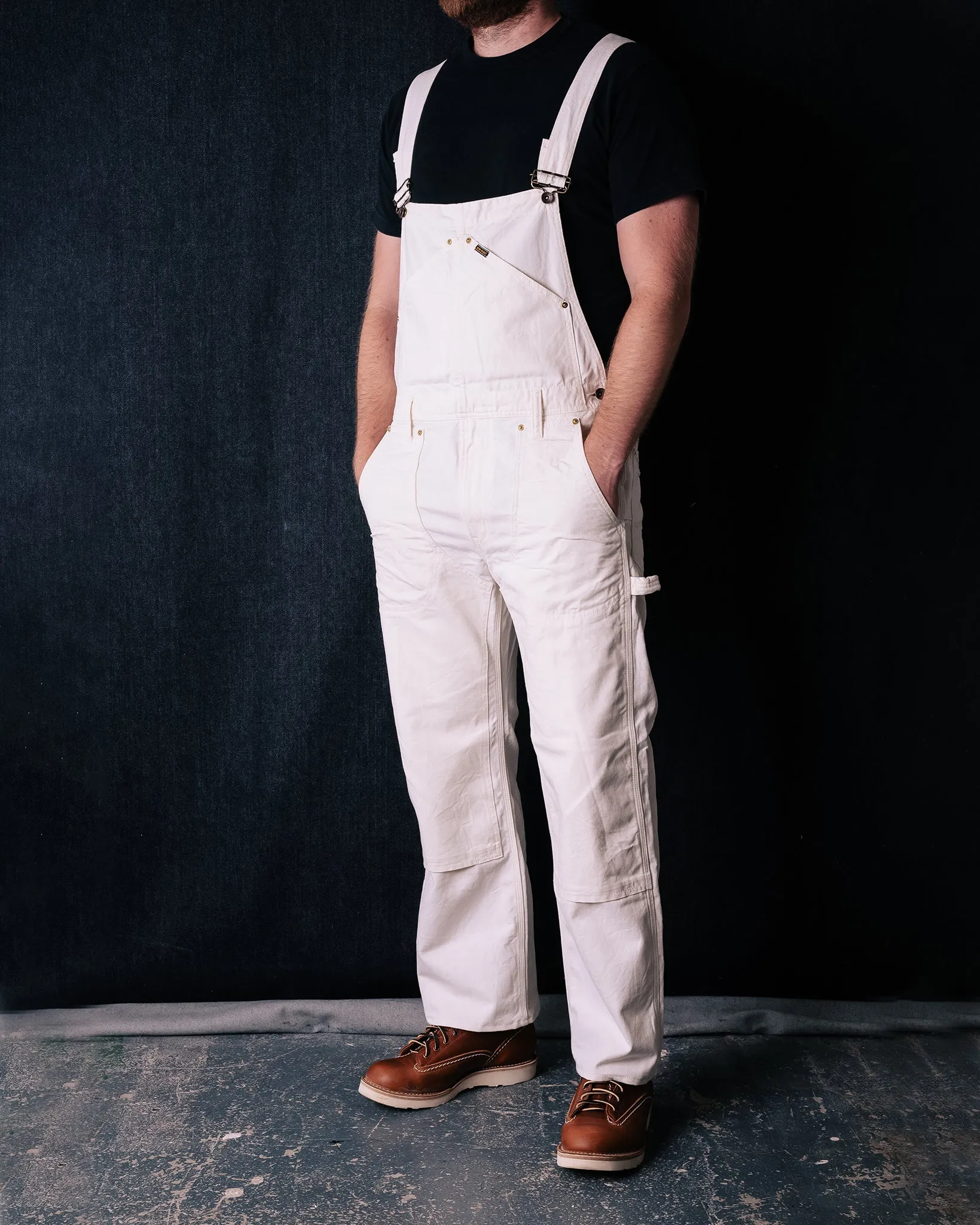 10.5oz Herringbone Double Knee Overalls - White sold by Iron Heart product image thumbnail 4