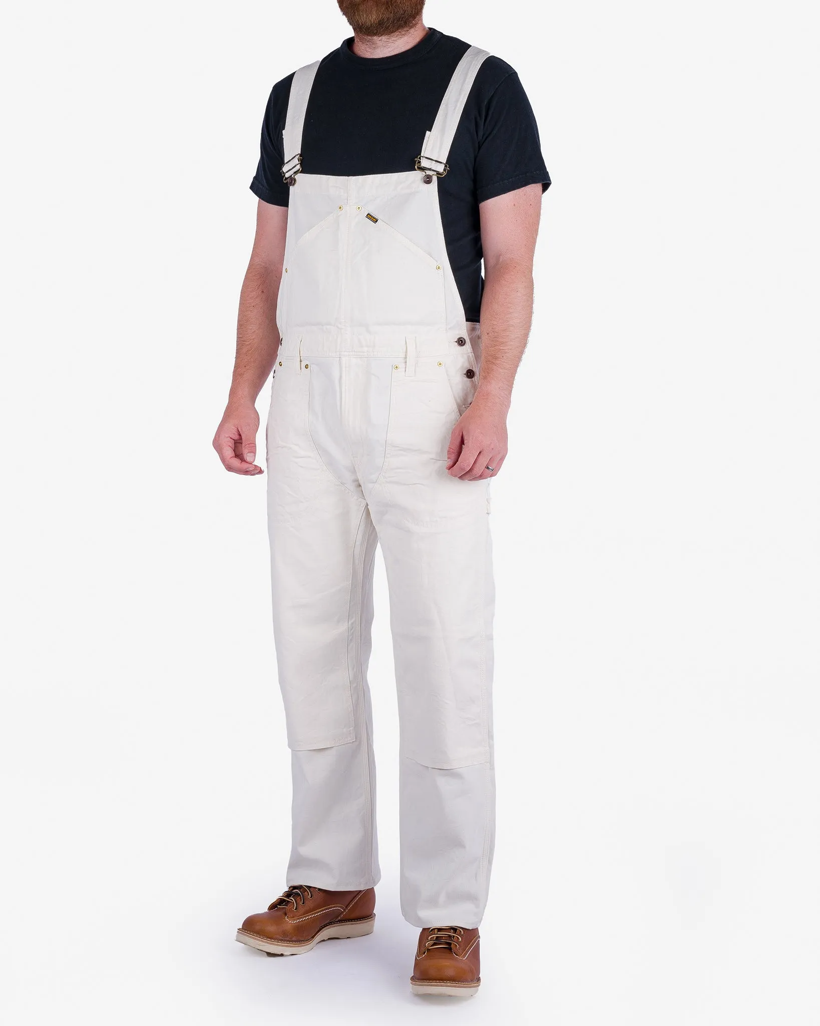 10.5oz Herringbone Double Knee Overalls - White sold by Iron Heart product image thumbnail 2