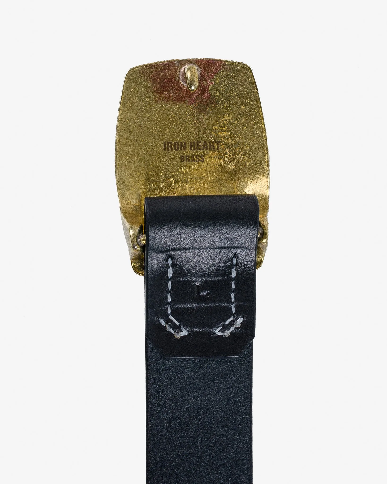 Heavy Plate Brass Buckle Tochigi Leather Belt - Black sold by Iron Heart product image thumbnail 3