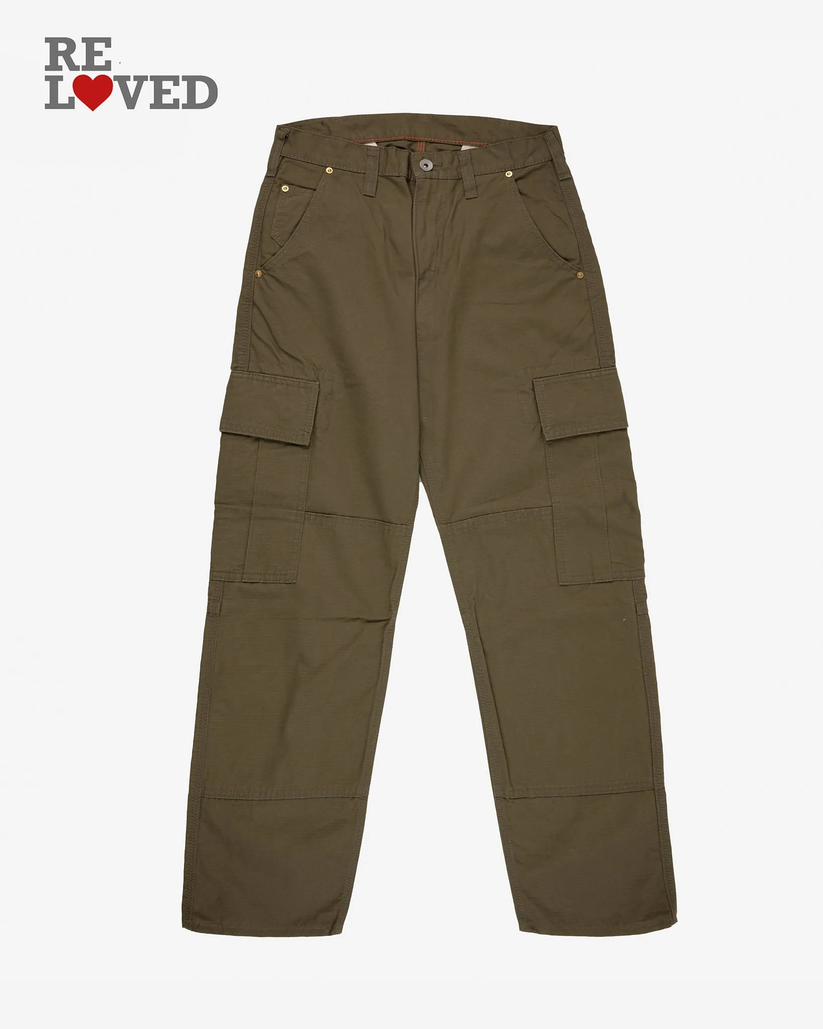 8oz Ripstop Cargo - Olive Drab Green (IH-734-ODG) Tag 29, Hemmed to 27.0'' sold by Iron Heart