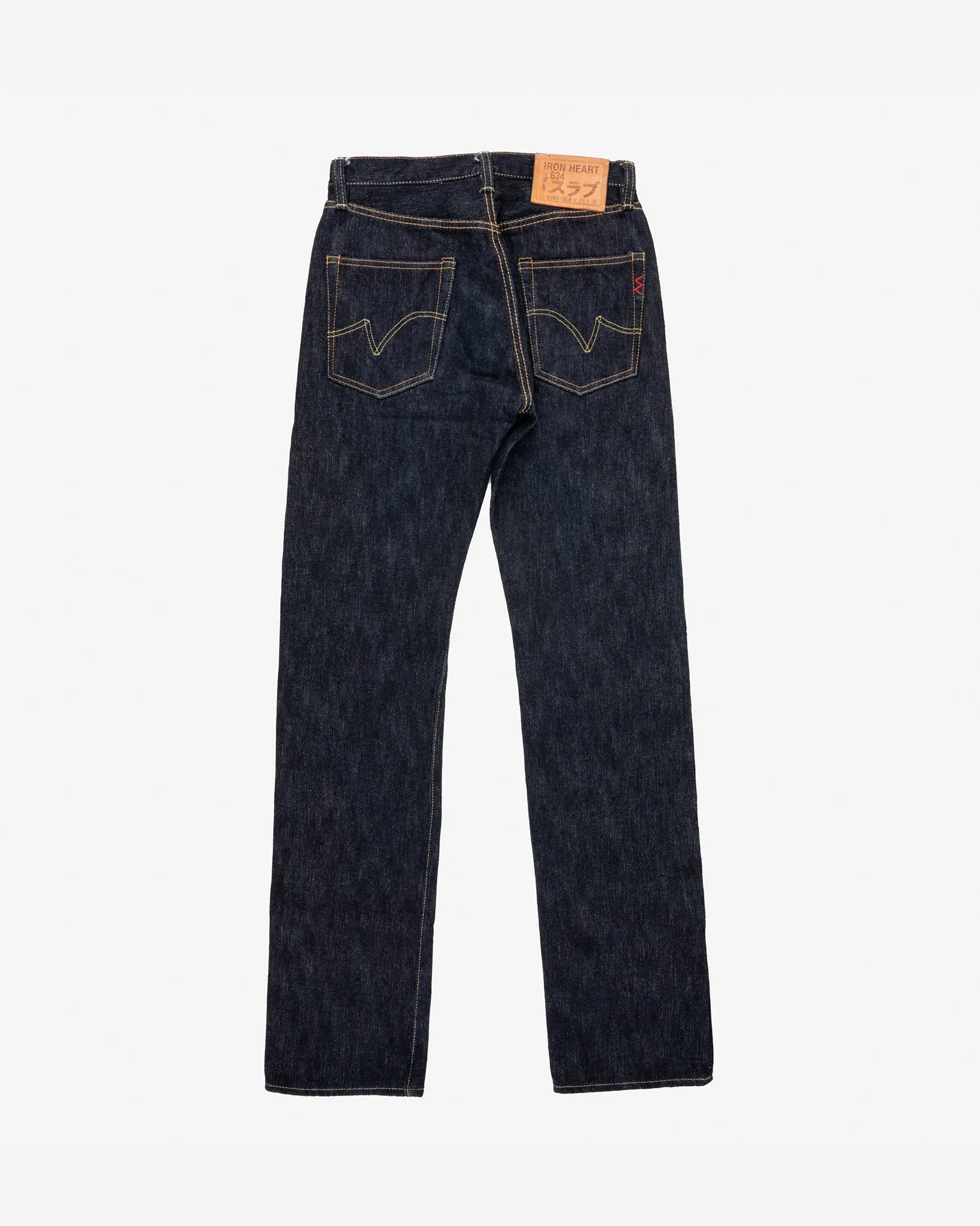 16oz Slubby Selvedge Denim Straight Cut Jeans - Indigo (IH-634S-SLB) Tag 28, Hemmed to 32.3" sold by Iron Heart product image thumbnail 2