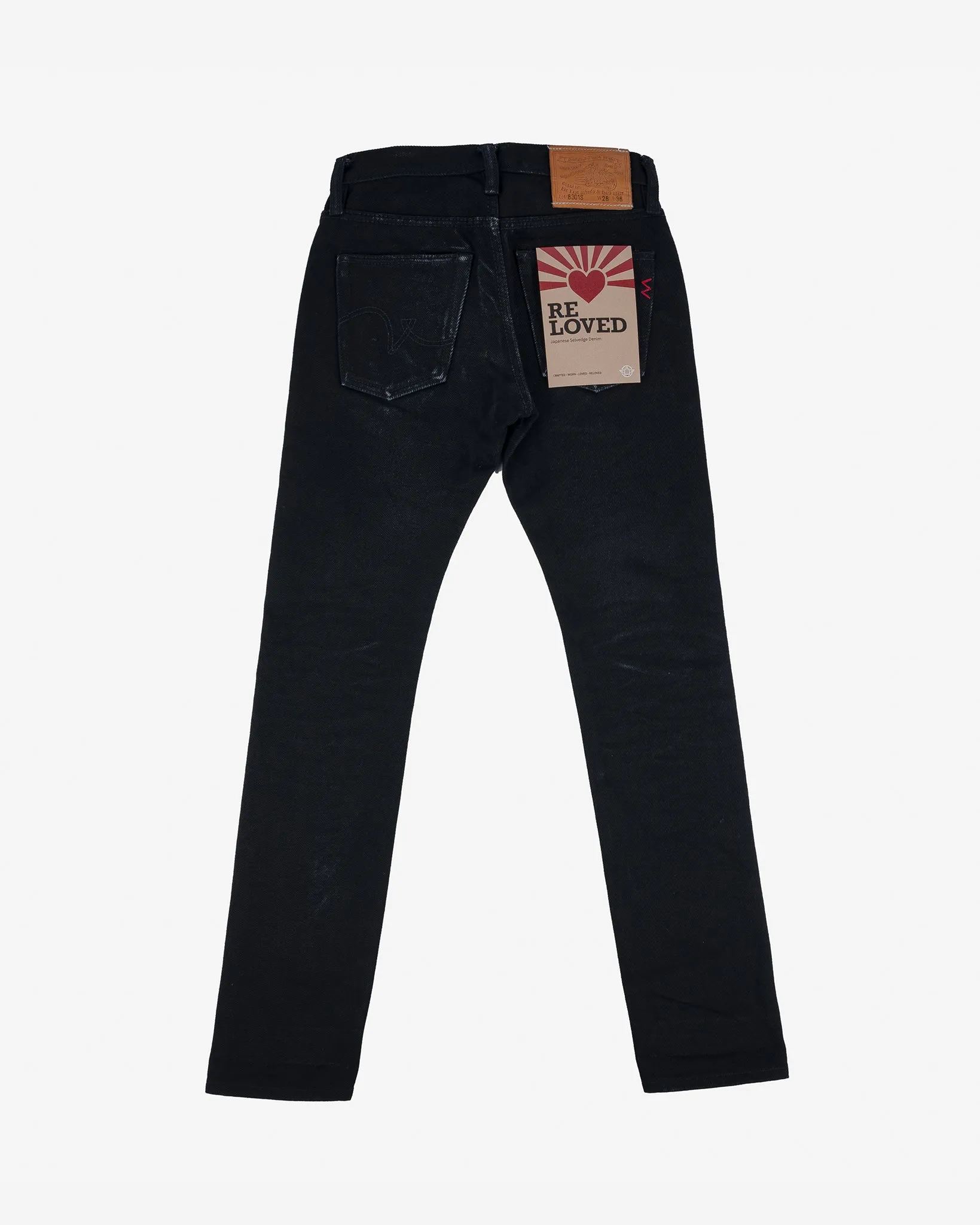 21oz Selvedge Denim Slim-Tapered Cut Jeans - Black (IH-8301S) Tag 28, Hemmed to 31.0'' sold by Iron Heart product image thumbnail 2