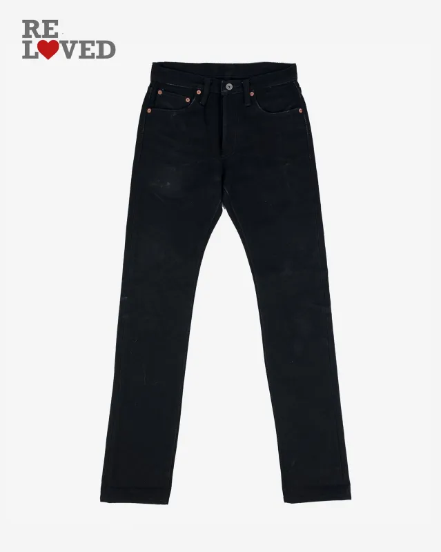 21oz Selvedge Denim Slim-Tapered Cut Jeans - Black (IH-8301S) Tag 28, Hemmed to 31.0'' sold by Iron Heart