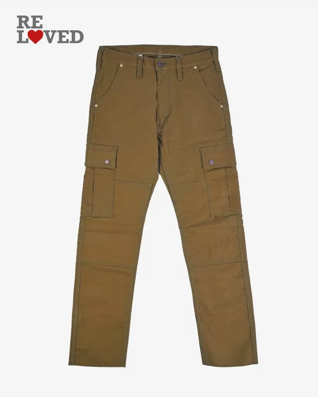 11oz Cotton Whipcord Cargo Pants - Olive (IHDR-502-OLV) Tag 29, Cut to 29.2'' sold by Iron Heart