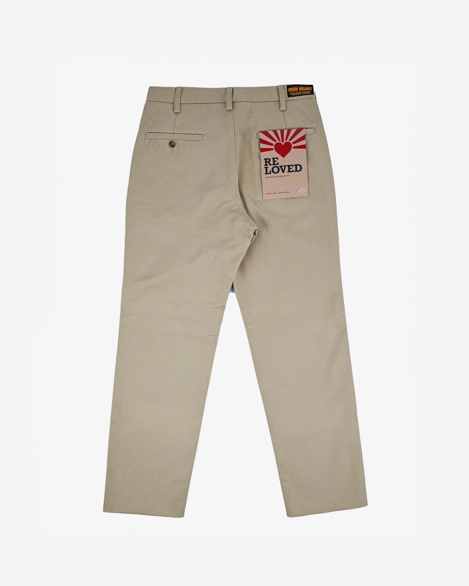 12oz Heavy Cotton Relaxed Fit Chinos - Khaki (IH-731-KHA) Tag 31, Cut to 28.75'' sold by Iron Heart product image thumbnail 2