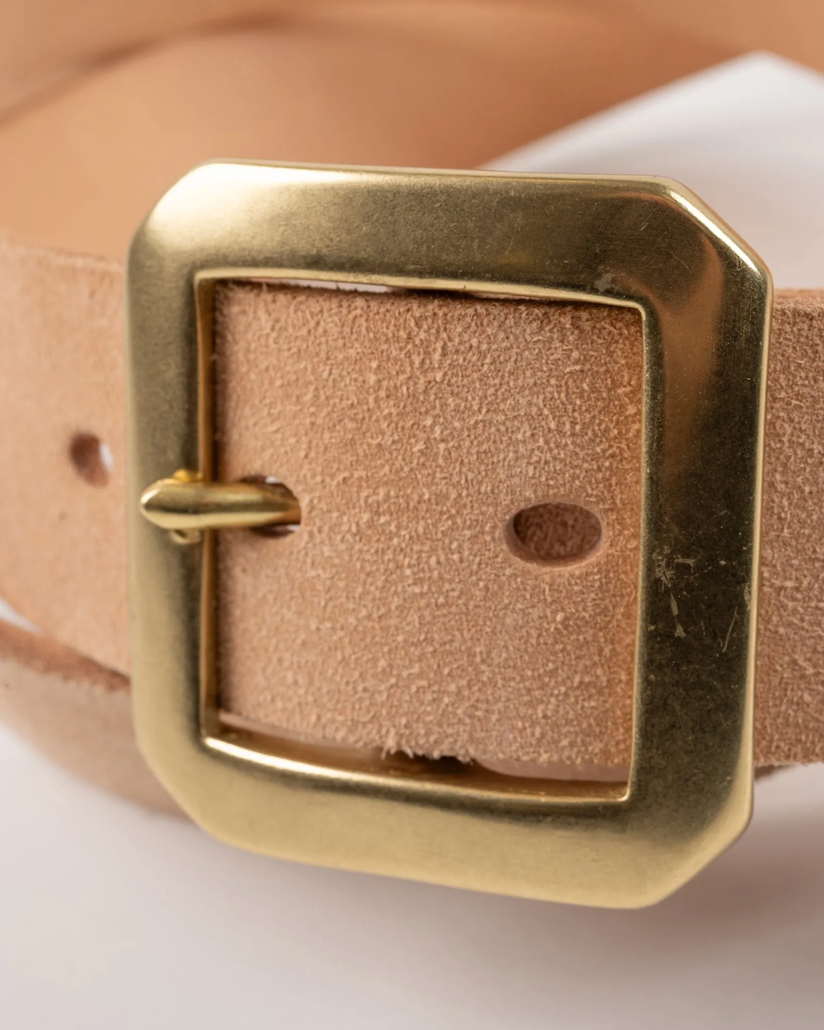 OGL Single Prong Garrison Buckle Leather Belt - Rough Out Natural sold by Iron Heart product image thumbnail 2